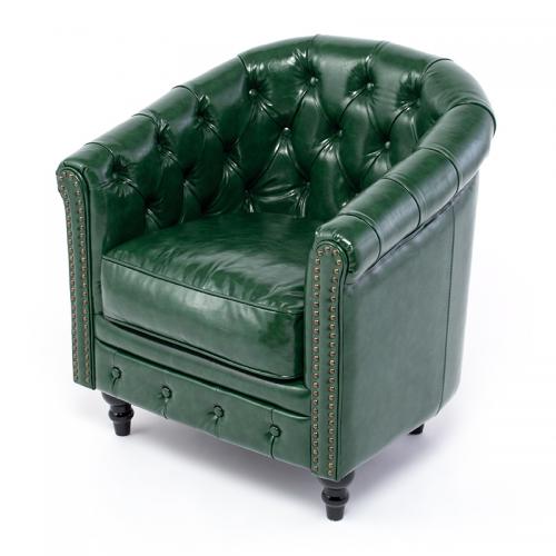 ヴィンセント 1人掛けソファ 一人用 グリーン 合皮 VL1P91K