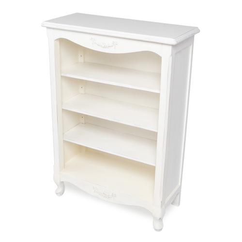 ロココ調 オープンブックケース キャビネット アンティークホワイト