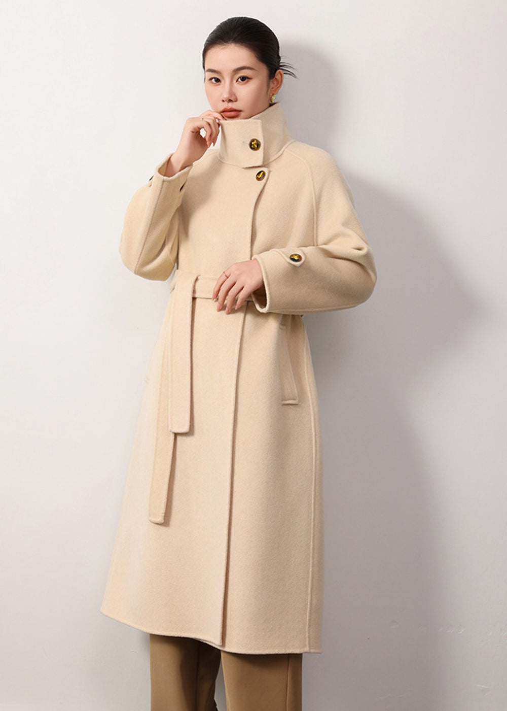 Maggie Stand Collar Double Face Wool Coat – Vivian Seven