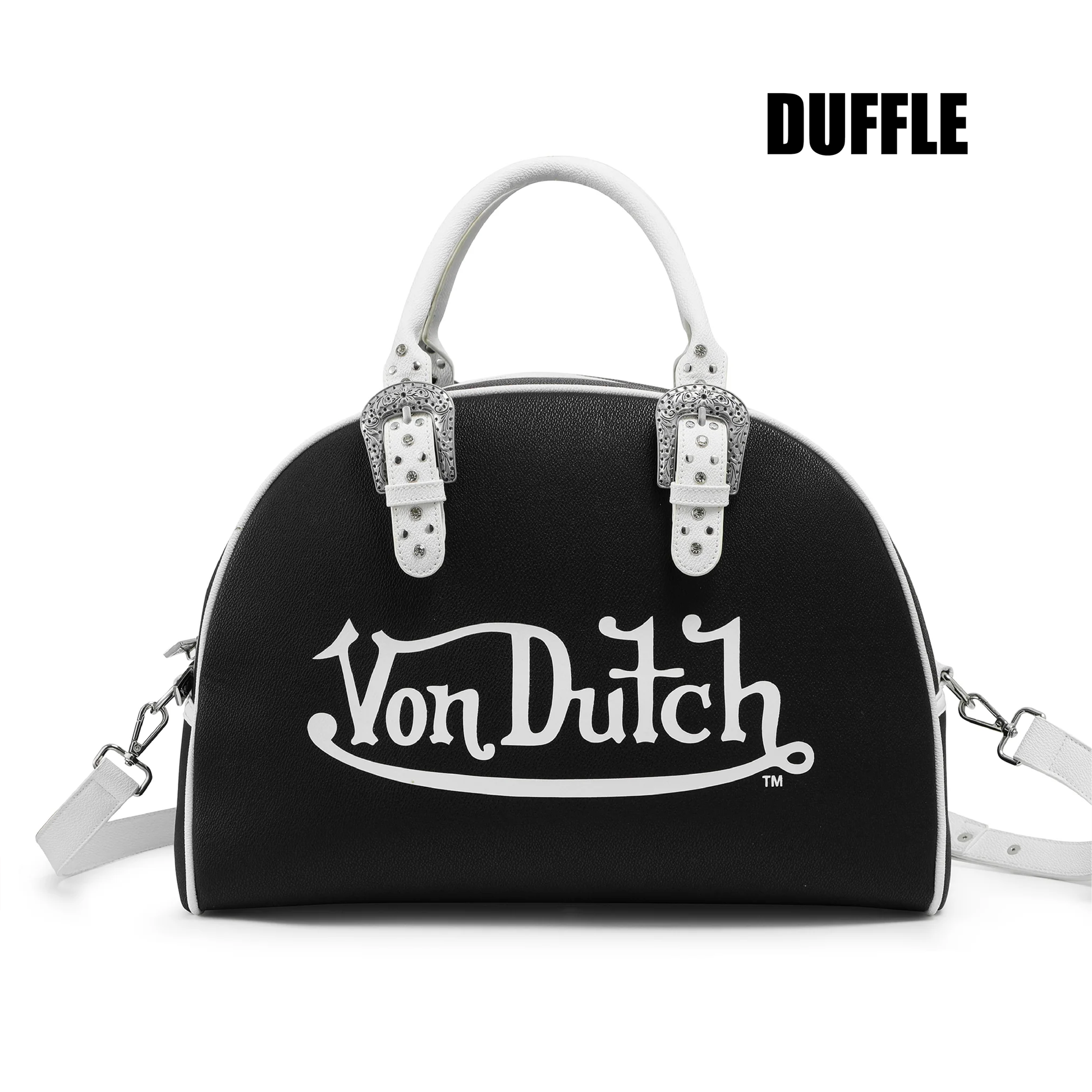 Classic Black & White Duffle Bowling Bag | Von Dutch