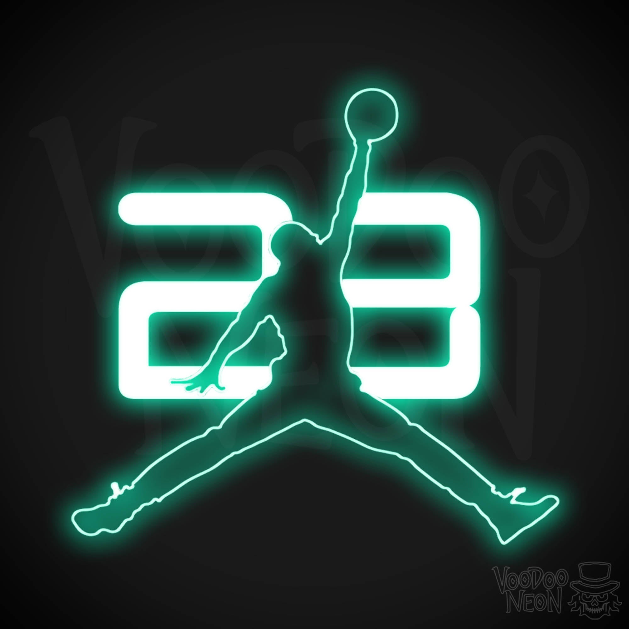 Neon Jordan Dunk | Michael Jordan Neon Wall Art | Neon Basketball