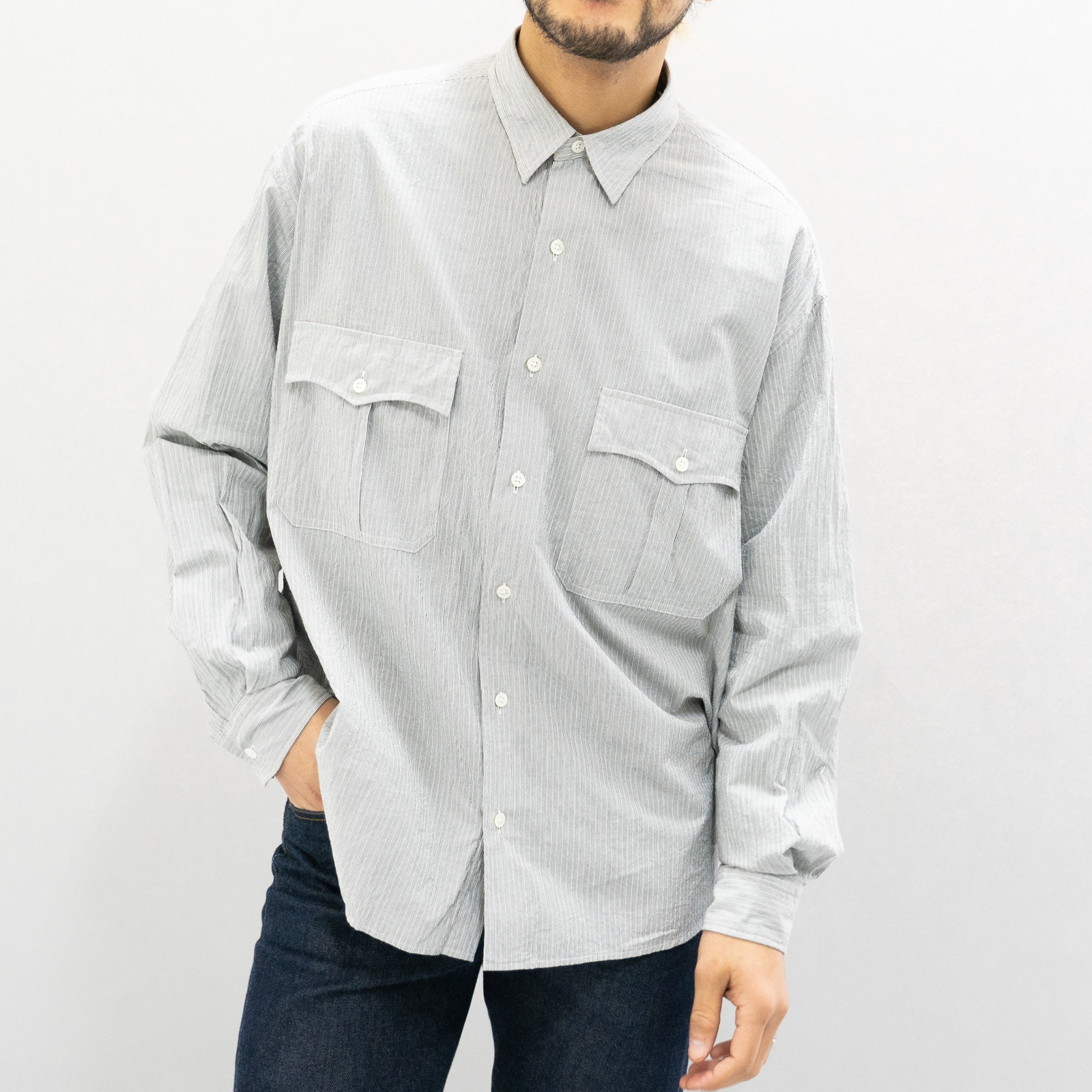 Porter Classic / ROLL UP STRIPE SHIRT | public