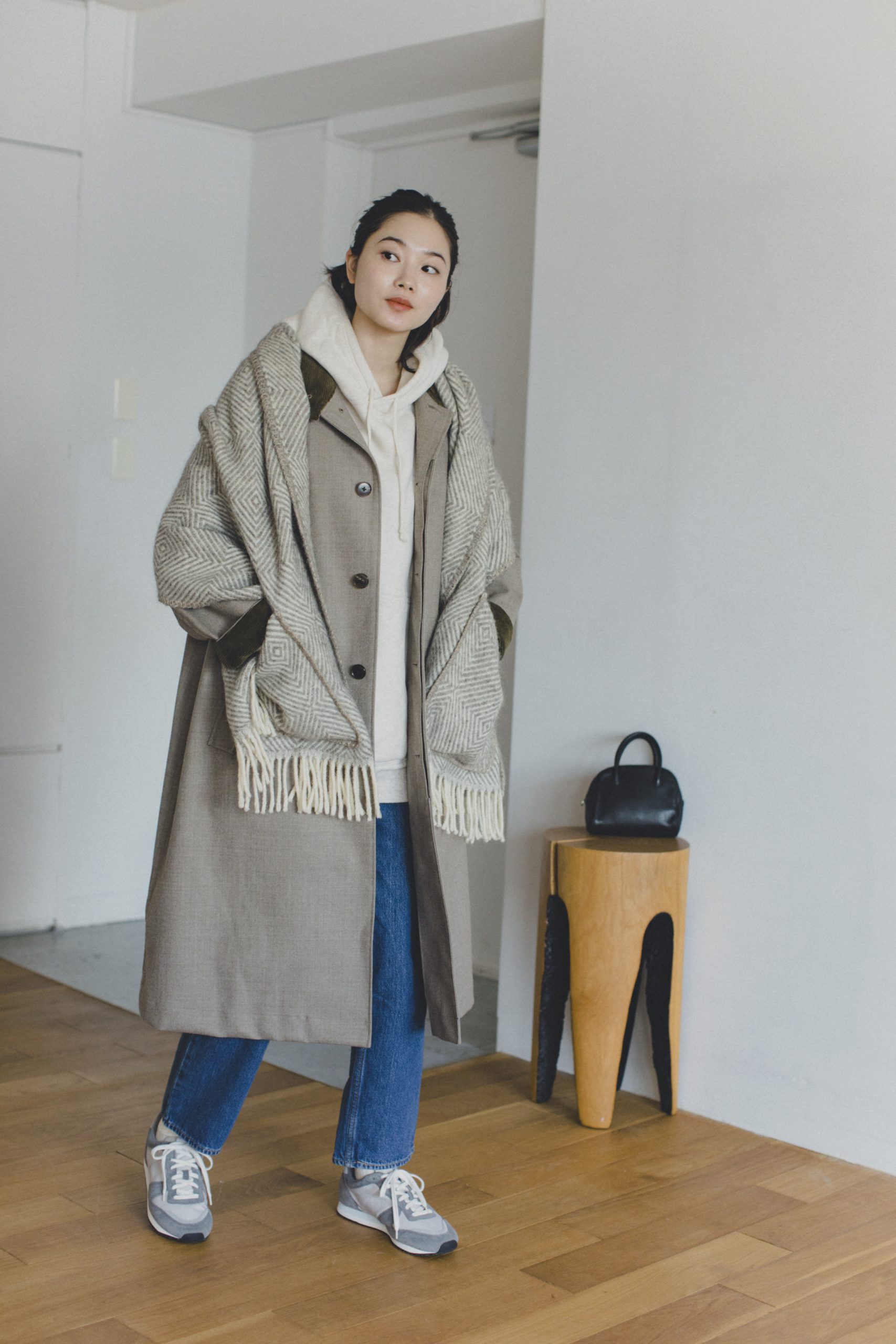 ラプアンカンクリ】大人気！ポケット付きショールにサクラ色など