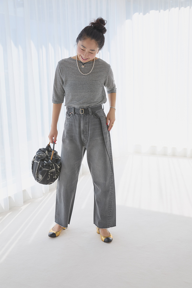 福田麻琴さん本人が着こなし!大ヒット「クレープデニム」の新色が登場