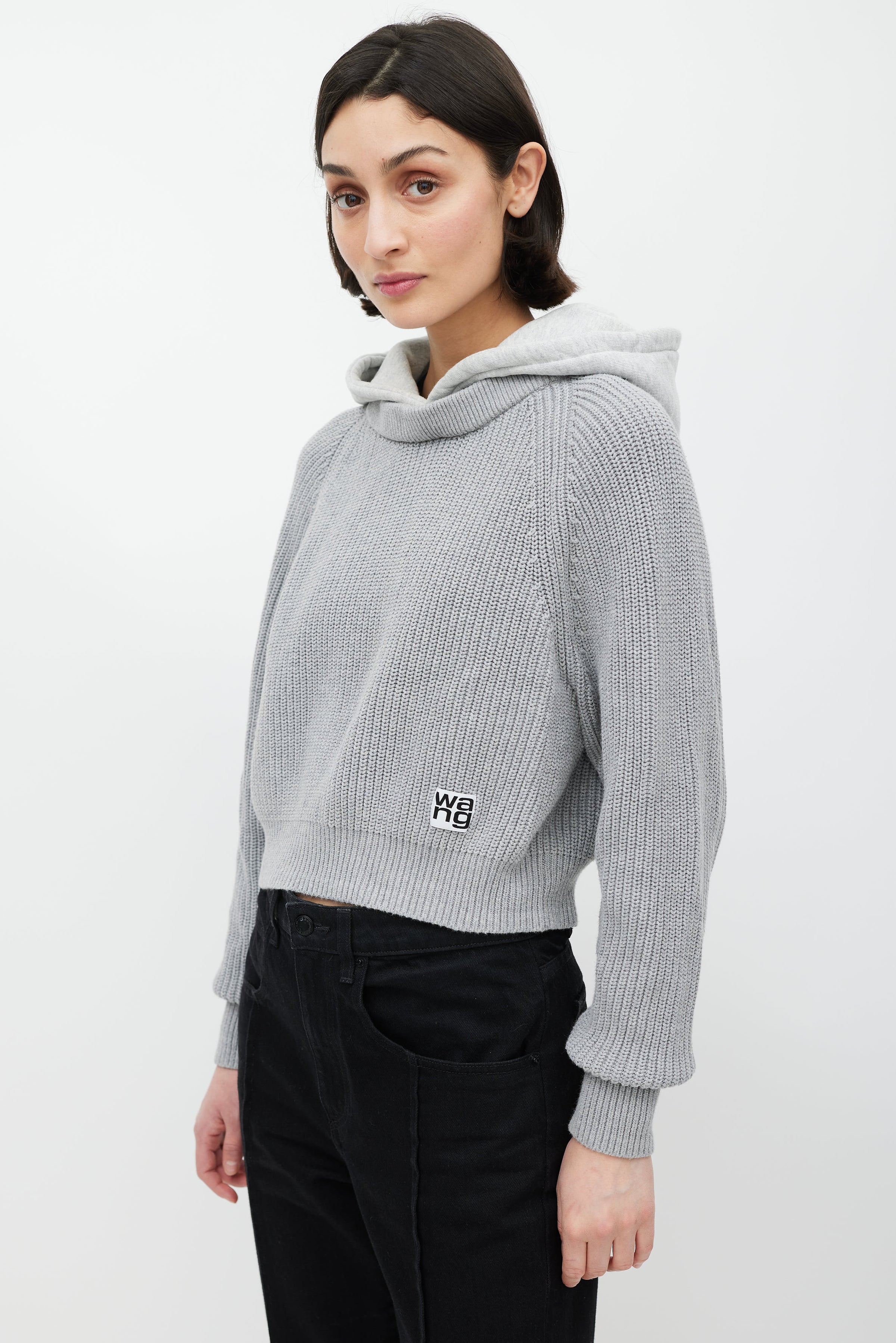 T by Alexander Wang // Grey Knit Hoodie – VSP Consignment