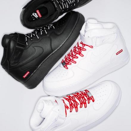 2024ss Nike×Supreme Air Force 1 Mid White/Red ナイキ×シュプリーム