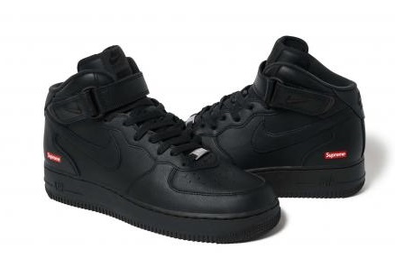 2024ss Nike×Supreme Air Force 1 Mid Black/Red ナイキ×シュプリーム