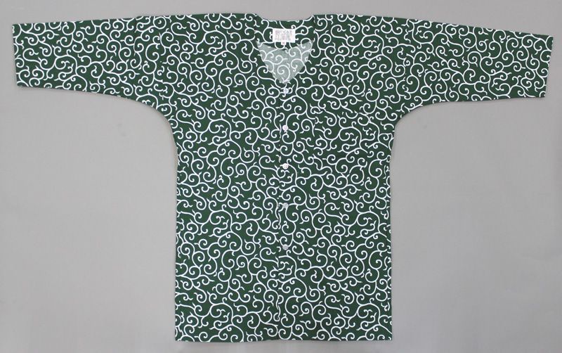 鯉口シャツが激安【442】のおしゃれな唐草緑の鯉口を通販【和物屋本舗】