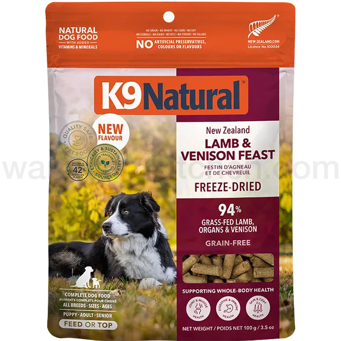NEW!】K9ナチュラル ラム＆ベニソン・フィースト 100gの通販なら「わん