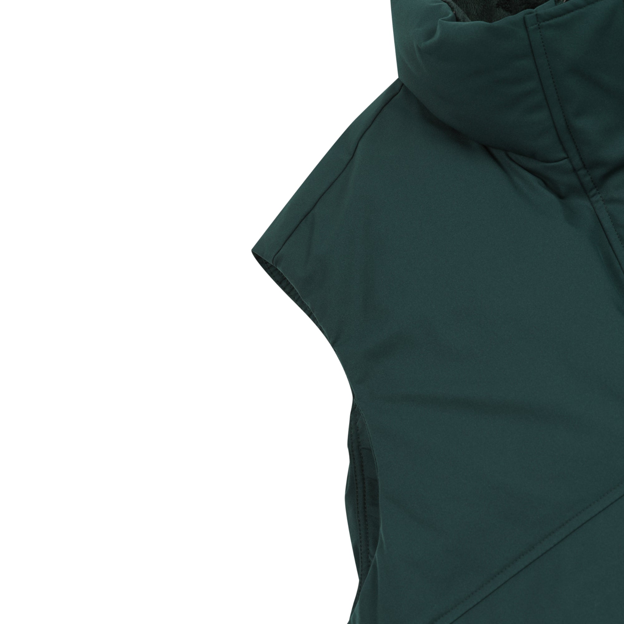 WOMEN ショートパディングダウンベスト ダークグリーン