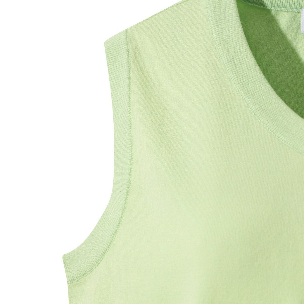 WOMEN Vネックニットベスト ミント