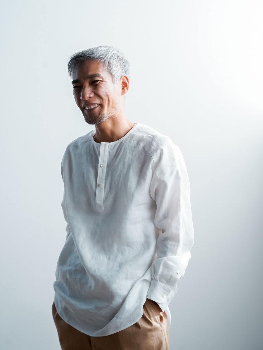 リネントップス】理想はここにあった リネンヘンリーネックシャツ