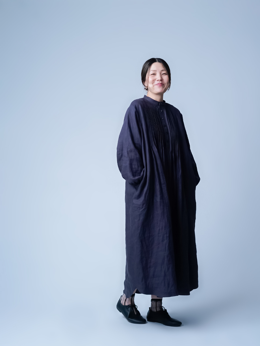 リネンワンピース】琴線に触れるプレミアムリネン ピンタックドレス