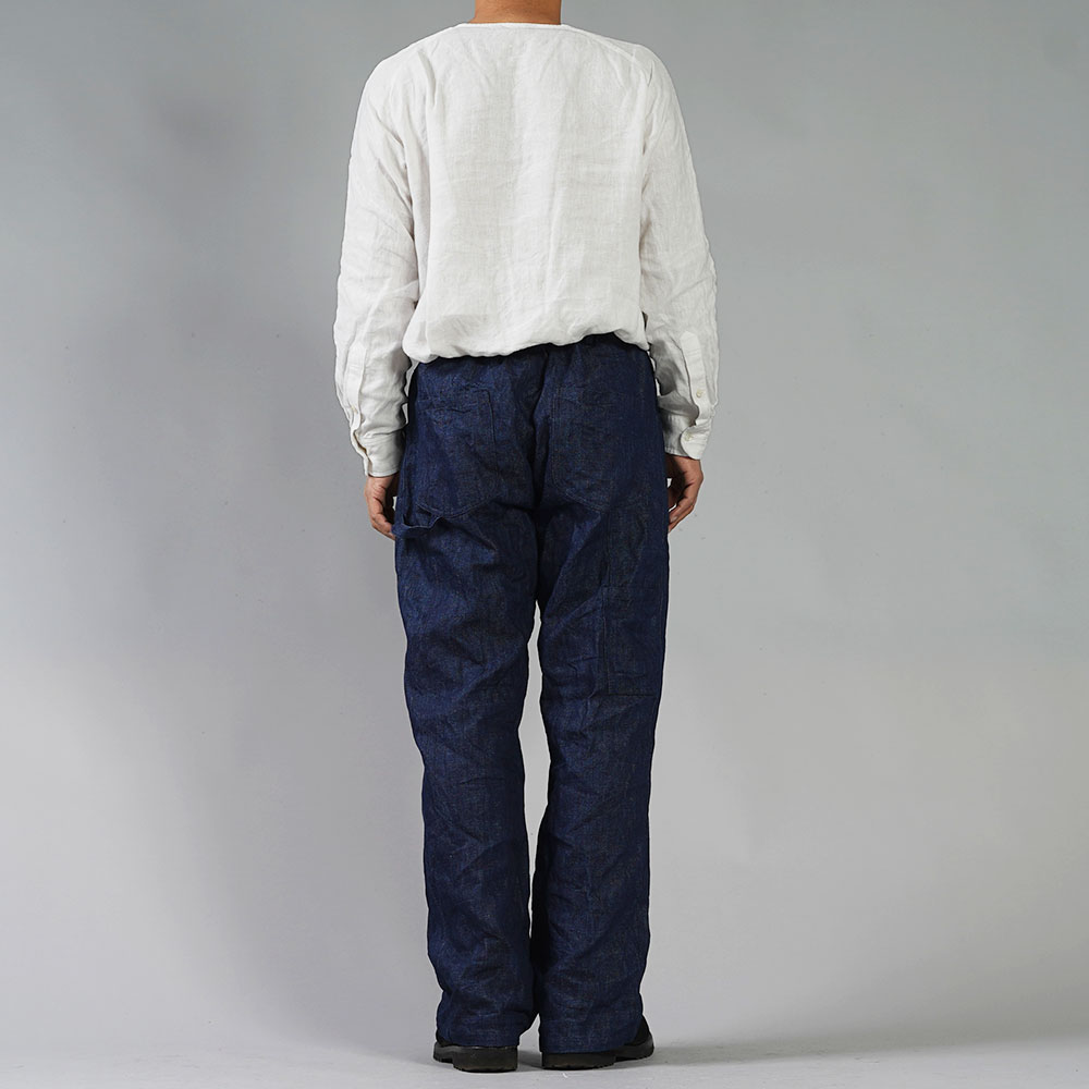 リネンパンツ】リネンデニム ペインターパンツ /インディゴ【free