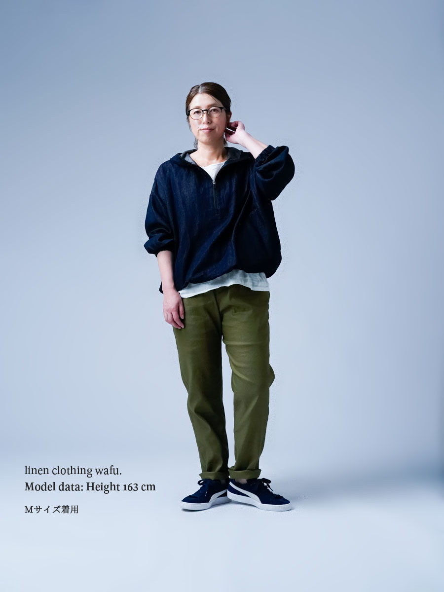 リネンパンツ】細身なのに楽々に動ける リネンソロテックス パンツ