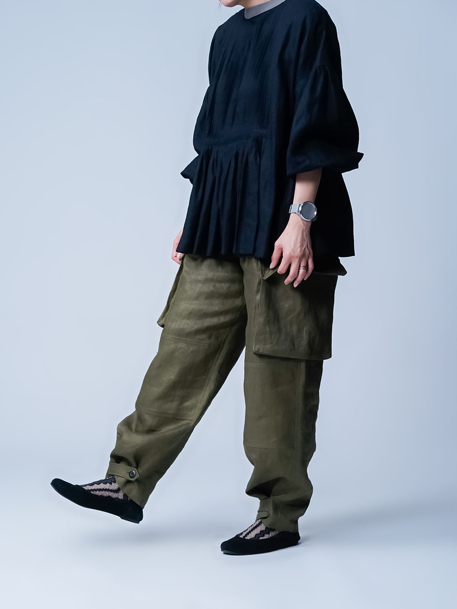 リネンカーゴパンツ】無骨さと品格の共存 ヘリンボーン M-47カーゴ