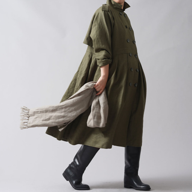 受注製作】【プレミアム】神々しいほど美しい リネン トレンチコート