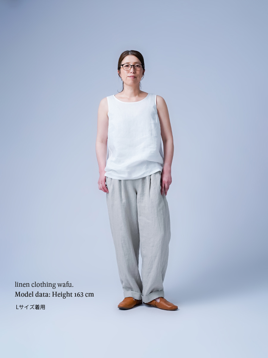 リネンタンクトップ】脇汗対策の救世主 よしタンクNEO ／ 白色 p005d-wht1