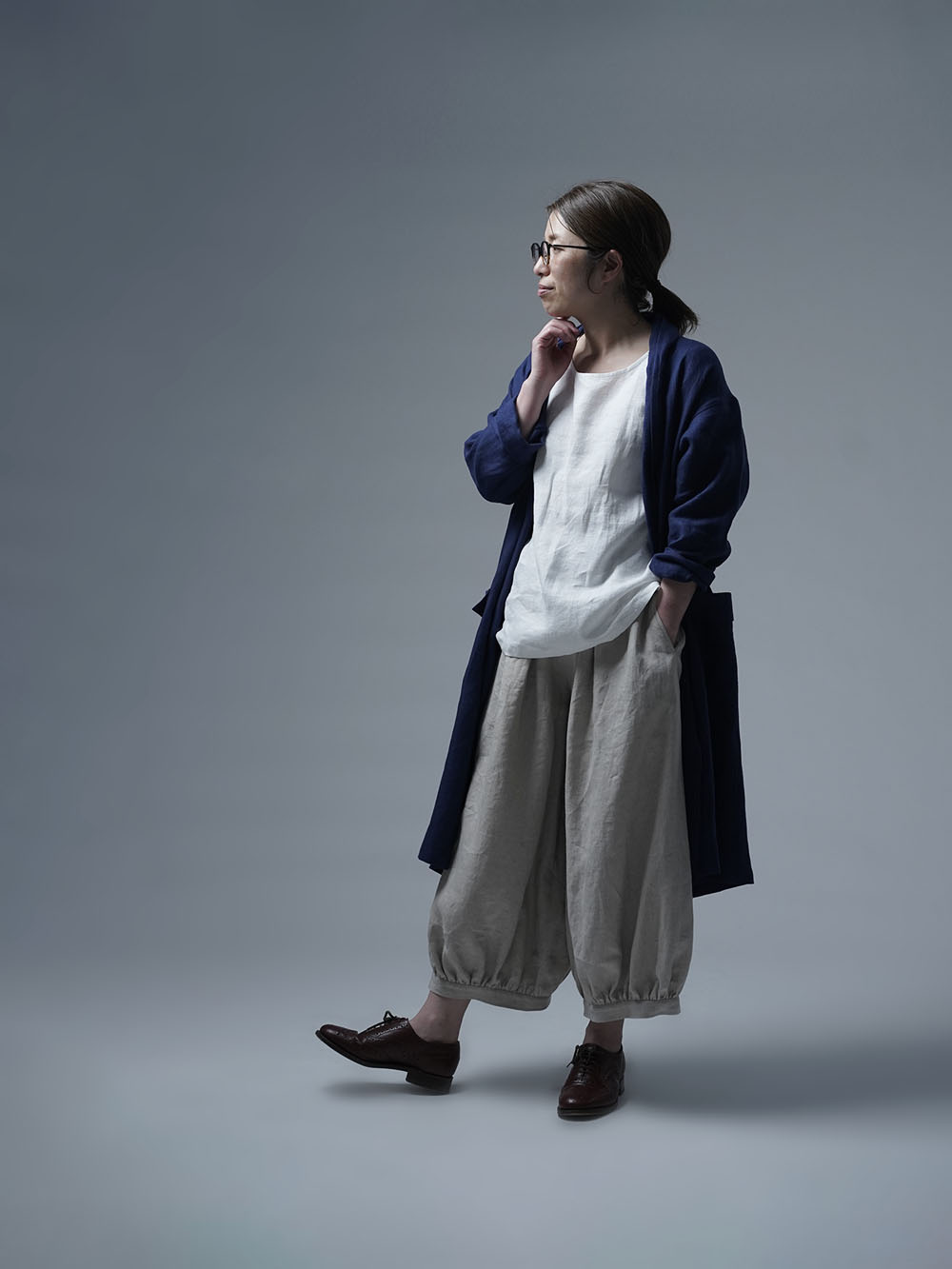 リネントップス】ふわっと 軽くやさしい 肌触り/ 白色 p015a-wht1