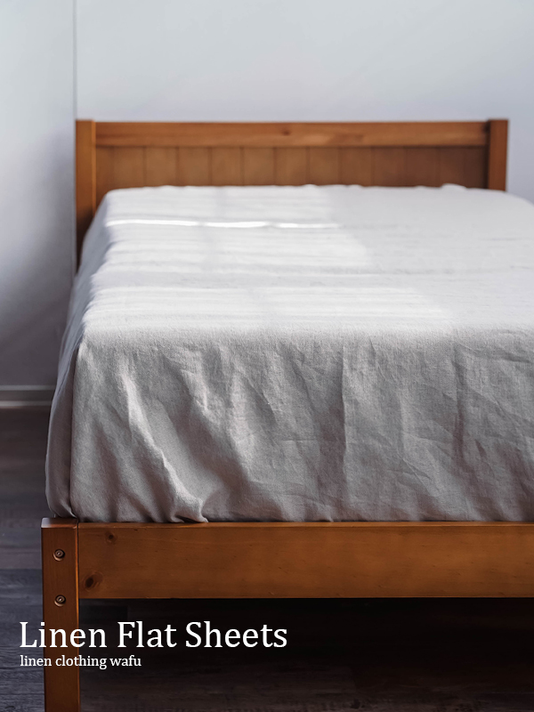 フラットシーツ】シングルサイズ リネン100%シーツ / 亜麻ナチュラル