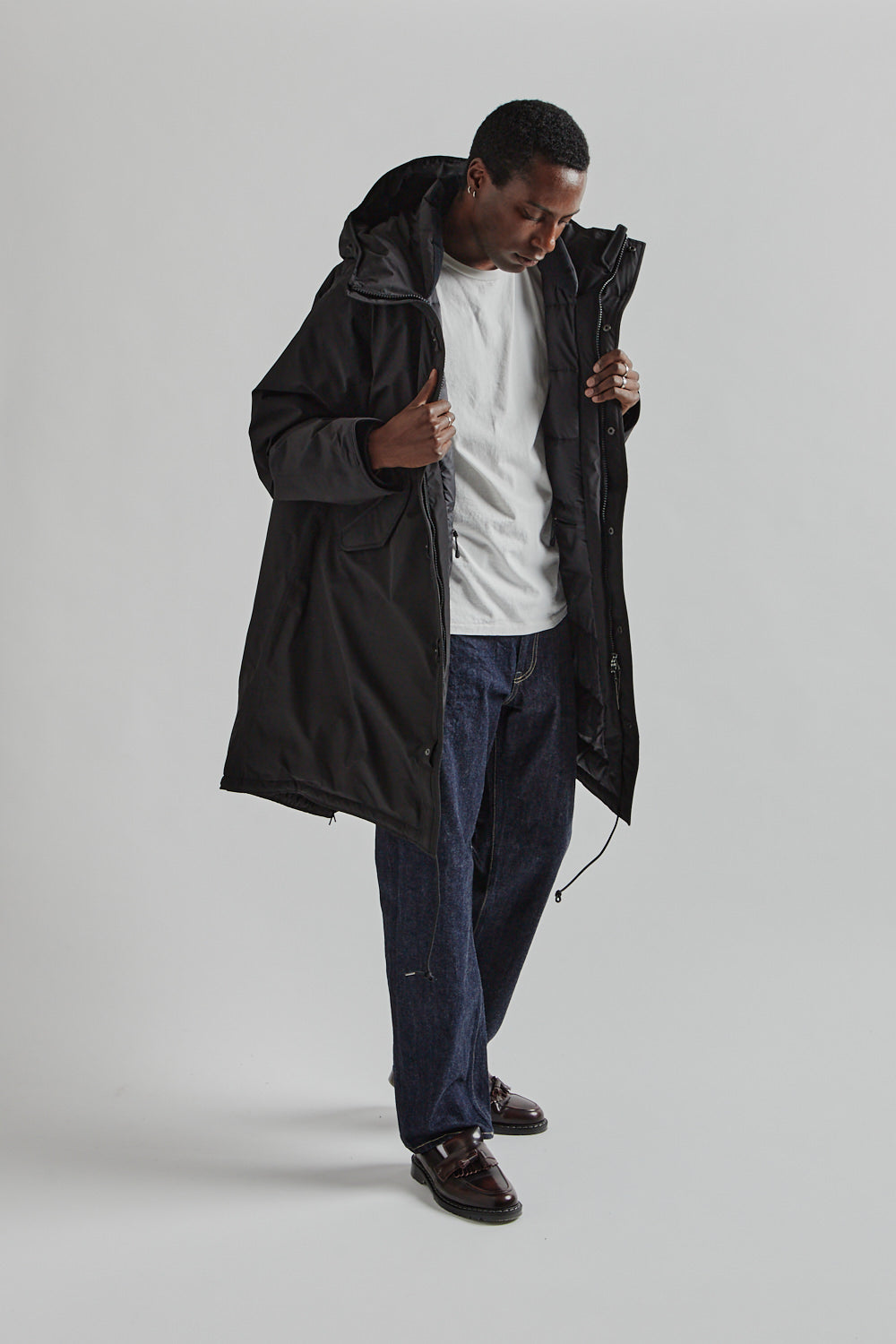 Nanamica GORE-TEX Long Down Coat - Black | Wallace Mercantile Shop
