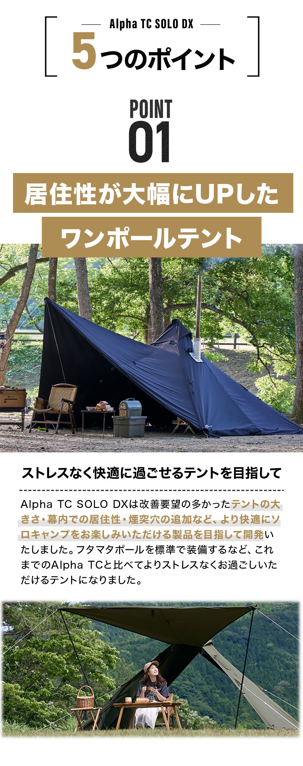 WAQ Alpha TC BLACK 黒 美品WAQ Alpha TC SOLO DX ブラック - テント
