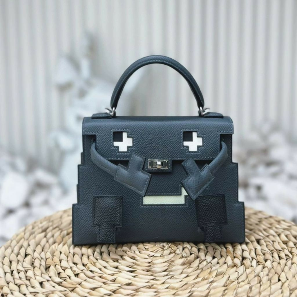 Hermes Kelly Doll Picto Gris Misty/Gris Meyer/Vert Fizz/Noir