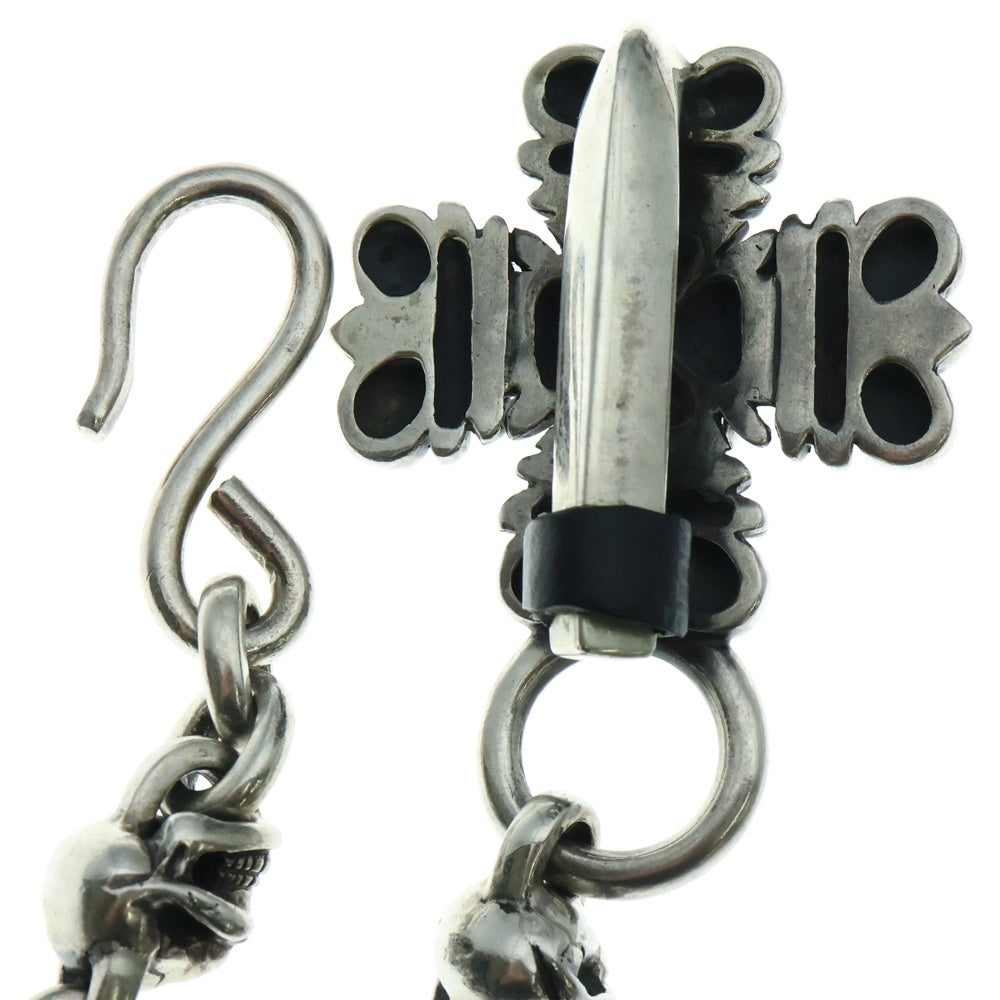 STOP LIGHT(ストップライト) 10スカル ゴシッククロスウォレットチェーン