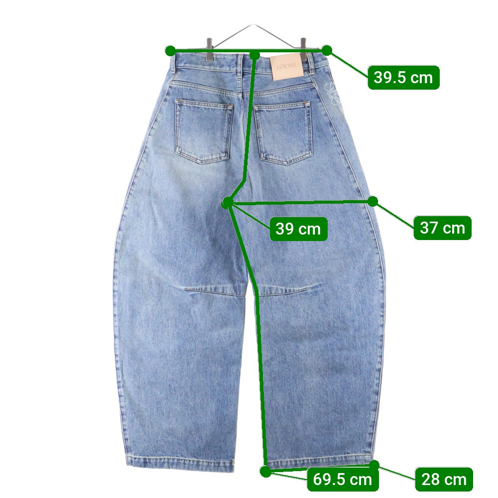 LOEWE(ロエベ) バレル ユーズド加工 ワイド デニム パンツ ジーンズ