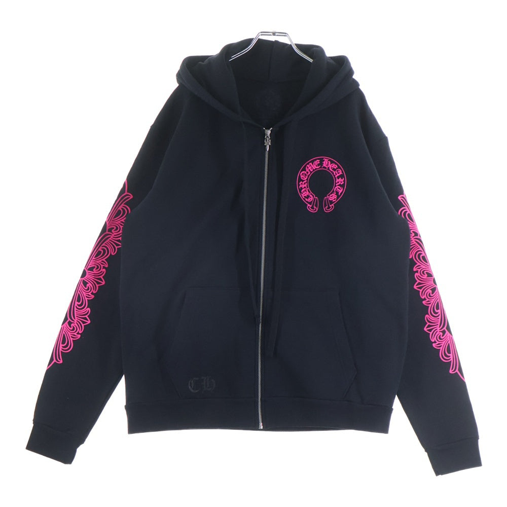 CHROME HEARTS(クロムハーツ) HORSESHOE FULL ZIP HOODIE 袖フローラル