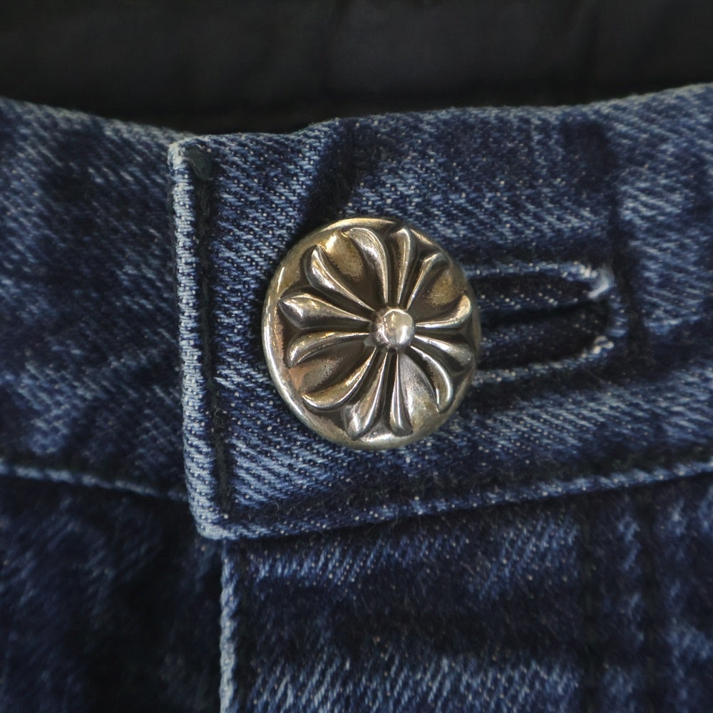 CHROME HEARTS(クロムハーツ) Flare Knee Cross Leather Patch Jeans