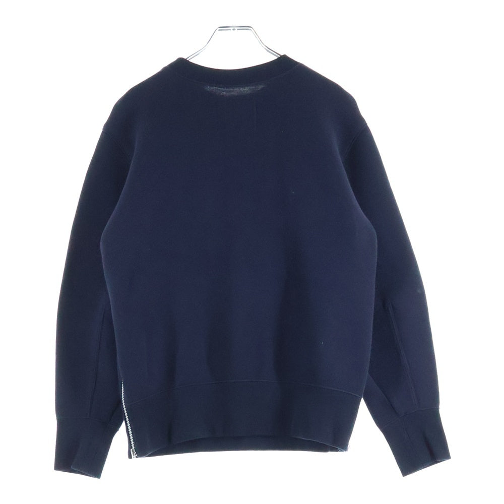 Sacai(サカイ) 18AW エンブレム ロゴ サイドジップ クルーネック 長袖