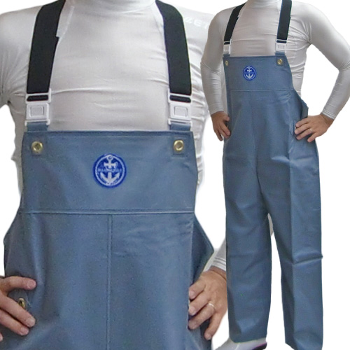 水産マリンレリー グレー 胸付ズボン ｜ 漁師カッパ専門店 Washirosa