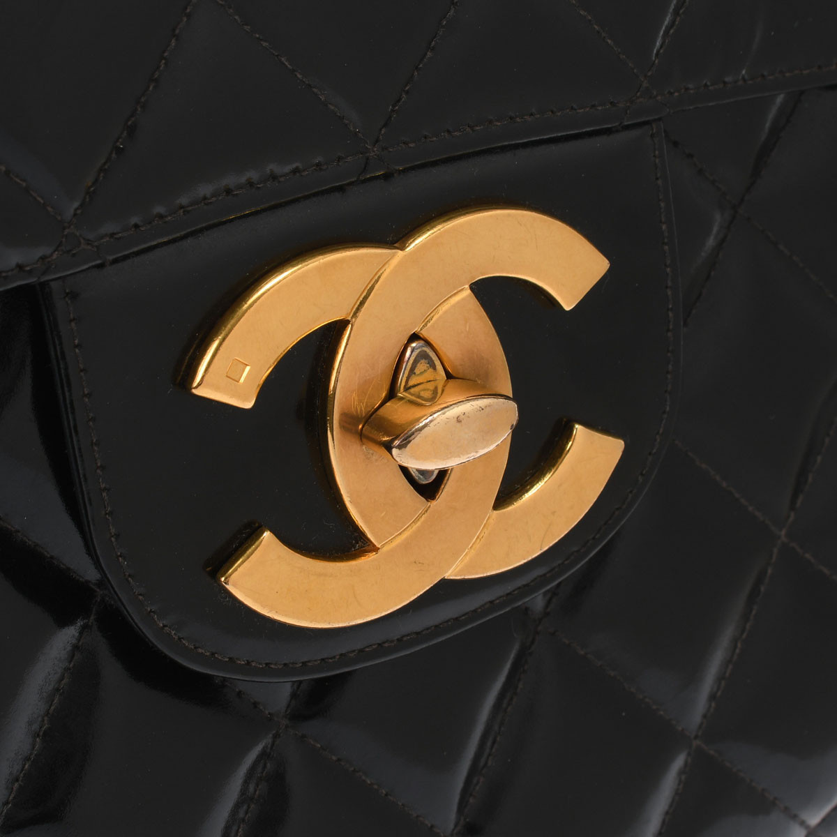 デカマトラッセ チェーンショルダー 30cm ブラック/ゴールド金具