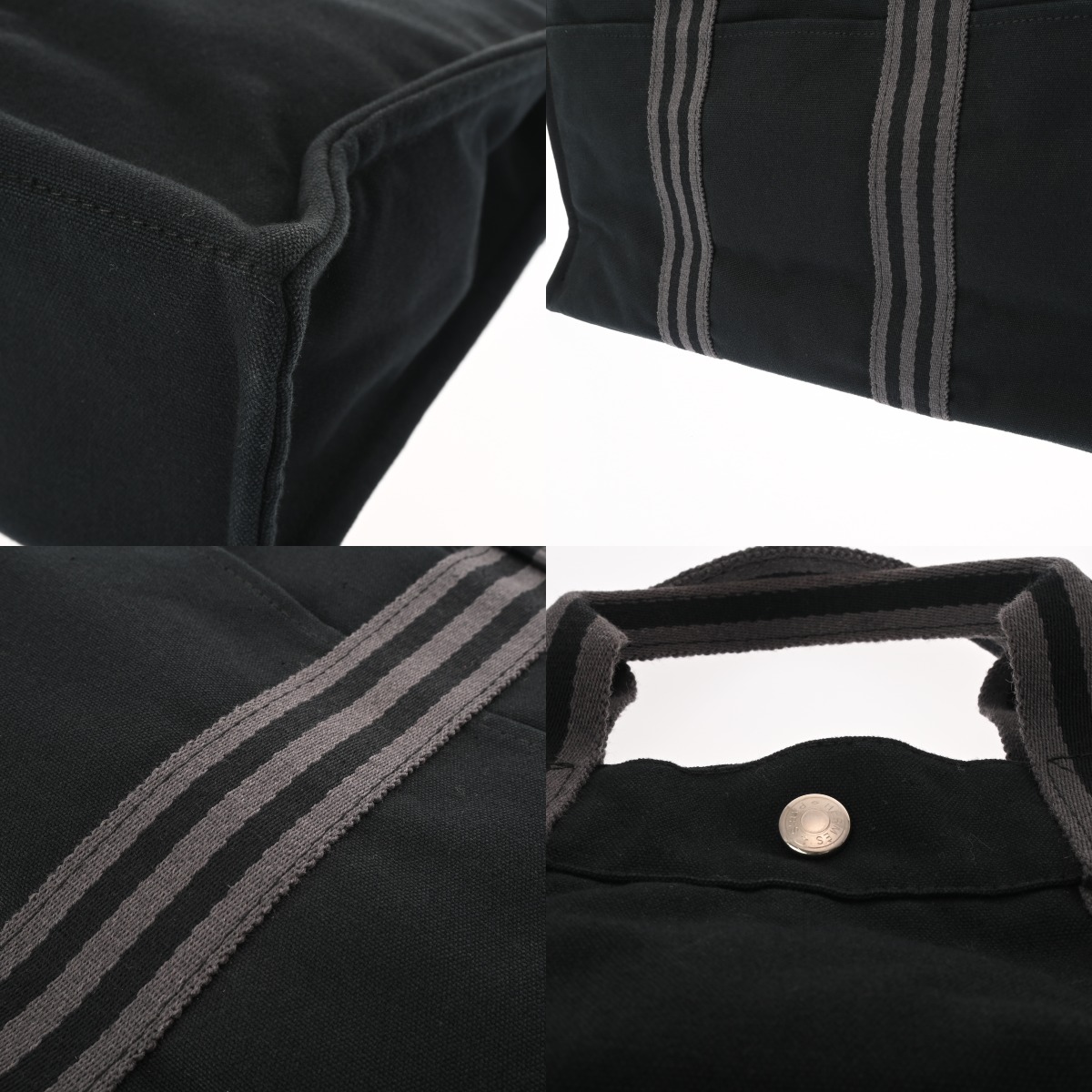 エルメス フールトゥ MM ブラック キャンバス ユニセックス バッグ