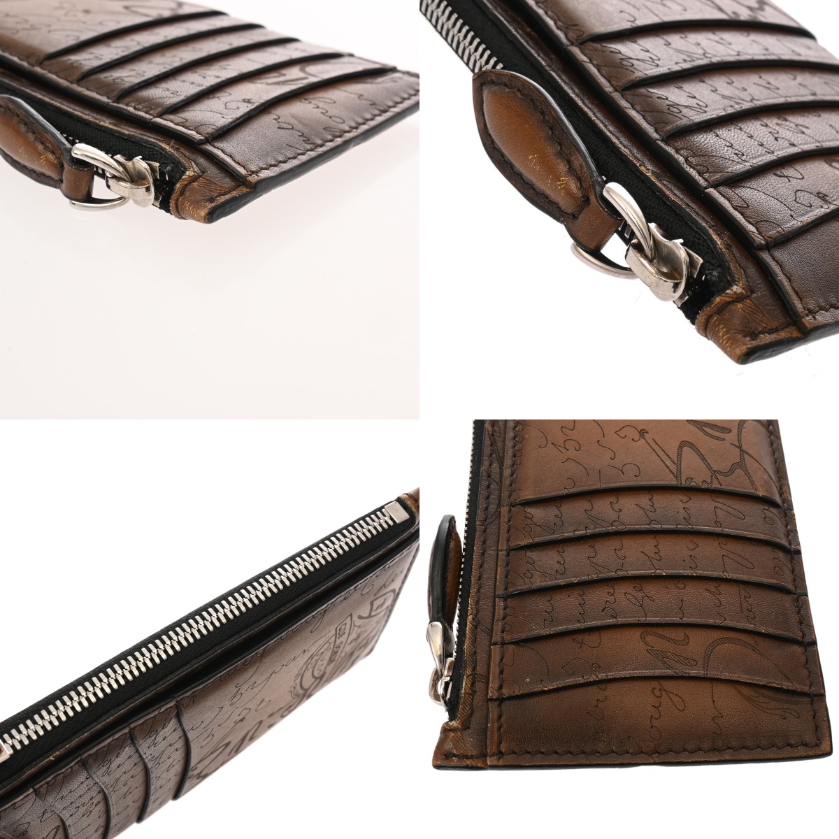 ベルルッティ カリグラフィ コア マキシ ジップ カードホルダー カカオ