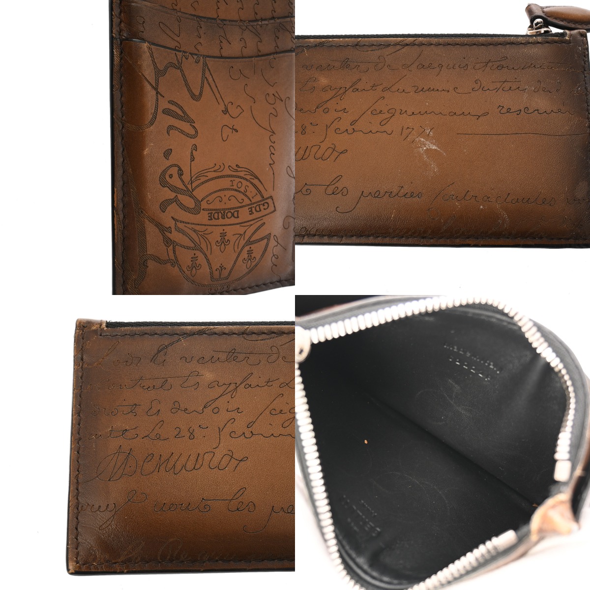 ベルルッティ カリグラフィ コア マキシ ジップ カードホルダー カカオ