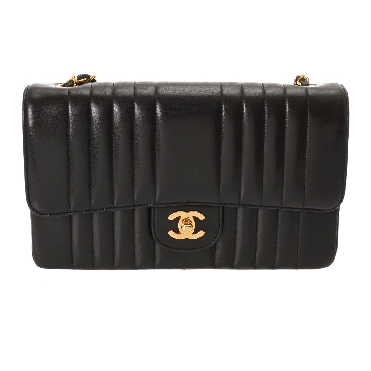 シャネル マドモアゼル チェーンショルダー ブラック ラムスキン