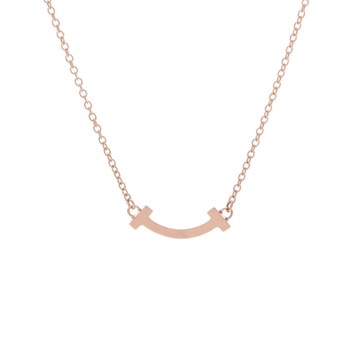 ティファニー Tスマイル ネックレス ミニ ゴールド K18ピンクゴールド