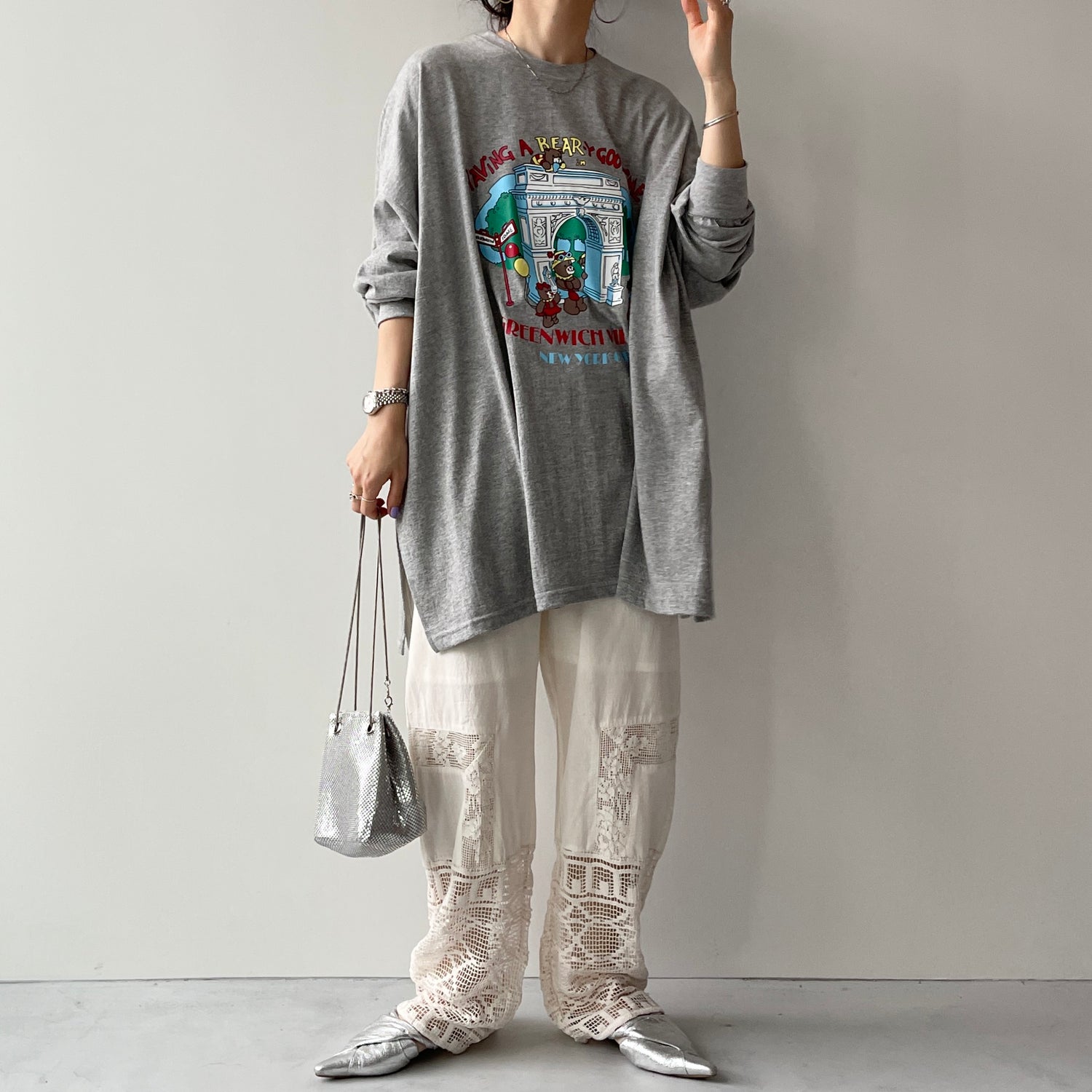 vintage like lace pants / ivory[FREE or LONG] | wee9s | ウィークス