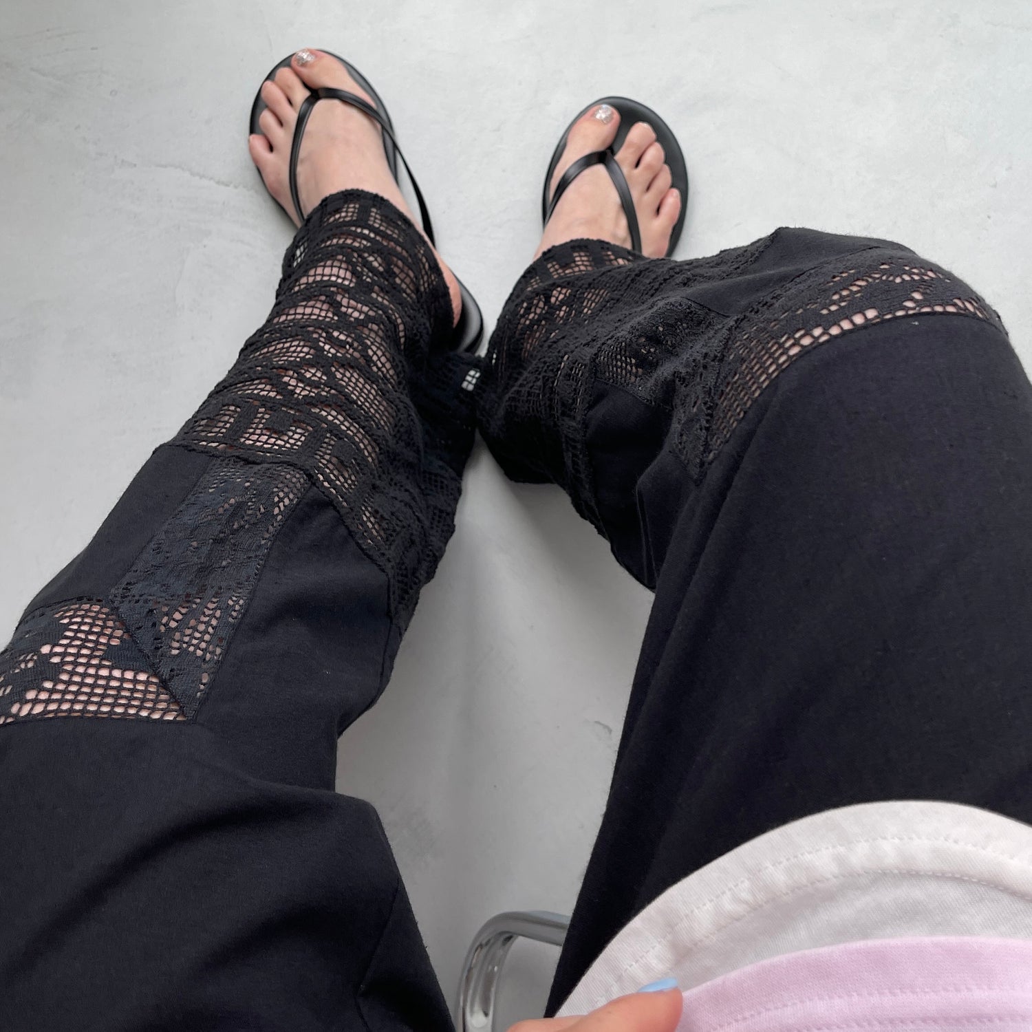 vintage like lace pants / black[FREE or LONG] | wee9s | ウィークス