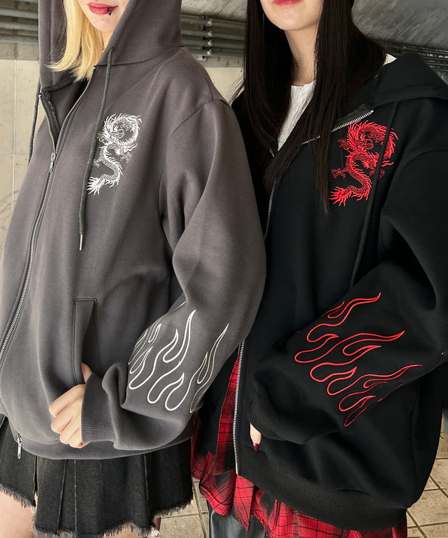 ドラゴン刺繍ビッグパーカー – WEGO ONLINE STORE