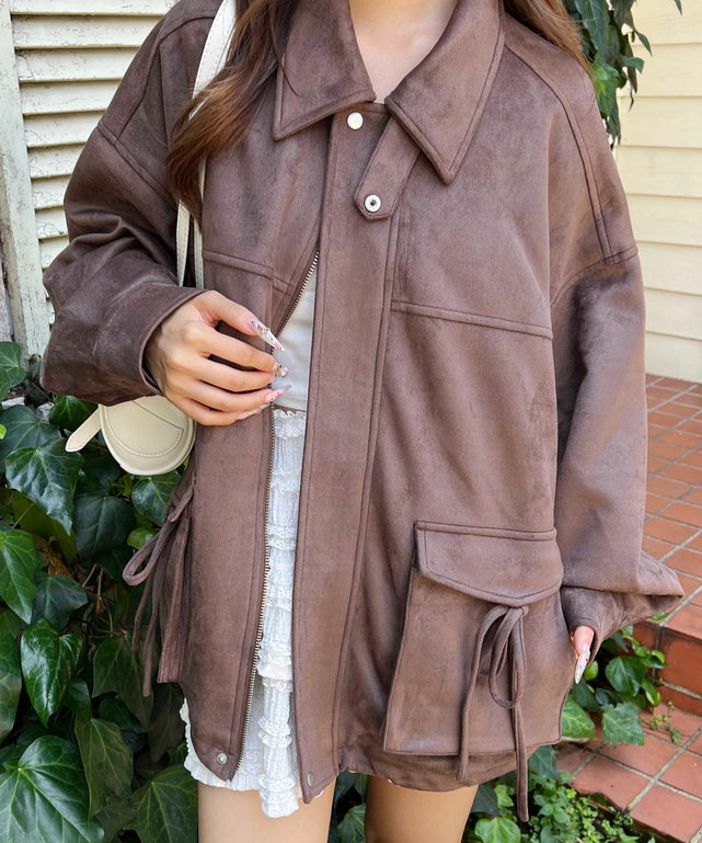 リボンポケットスウェードタッチジャケット – WEGO ONLINE STORE