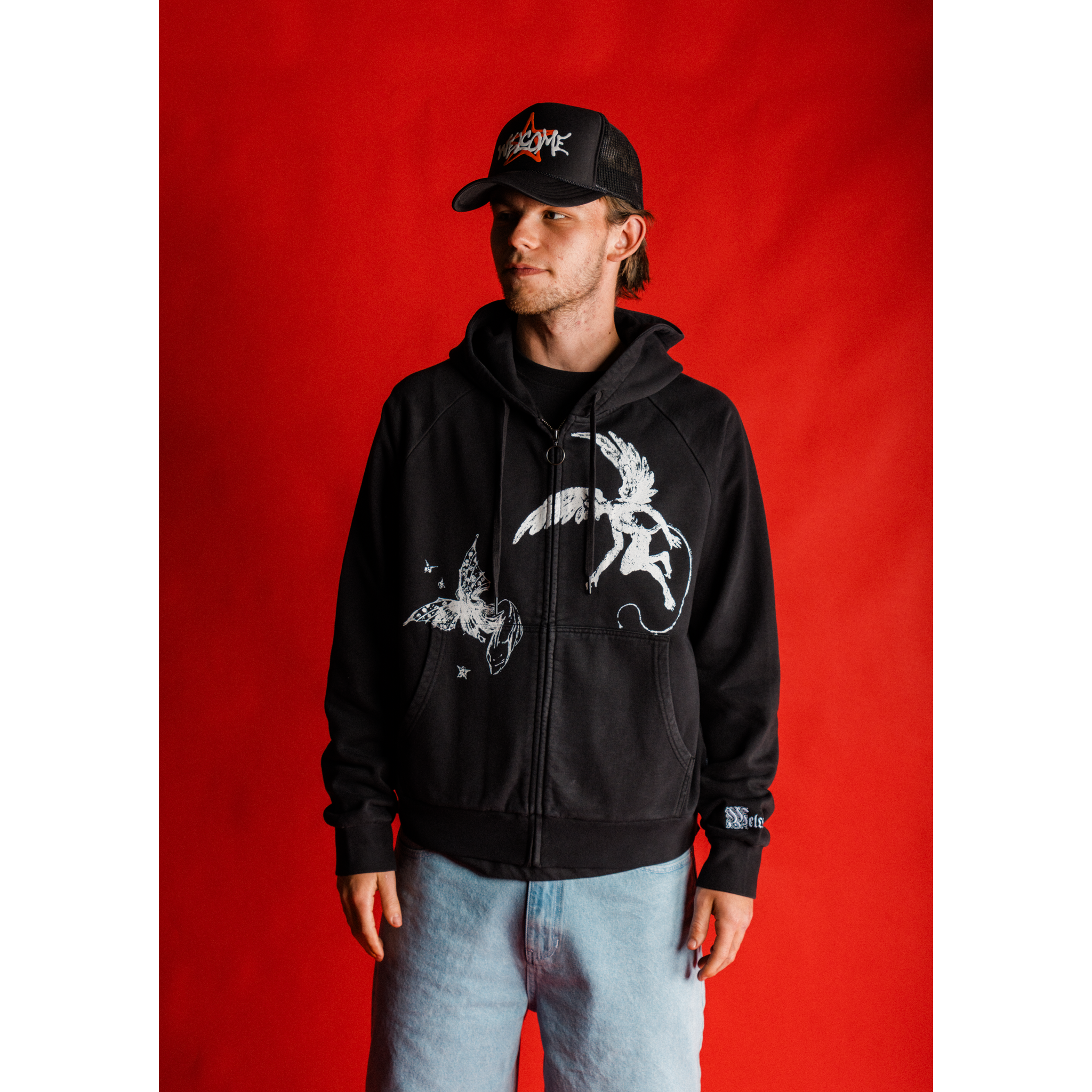 Duality Cropped Pigment-Dyed Zip Hoodie – Welcome Skateboards