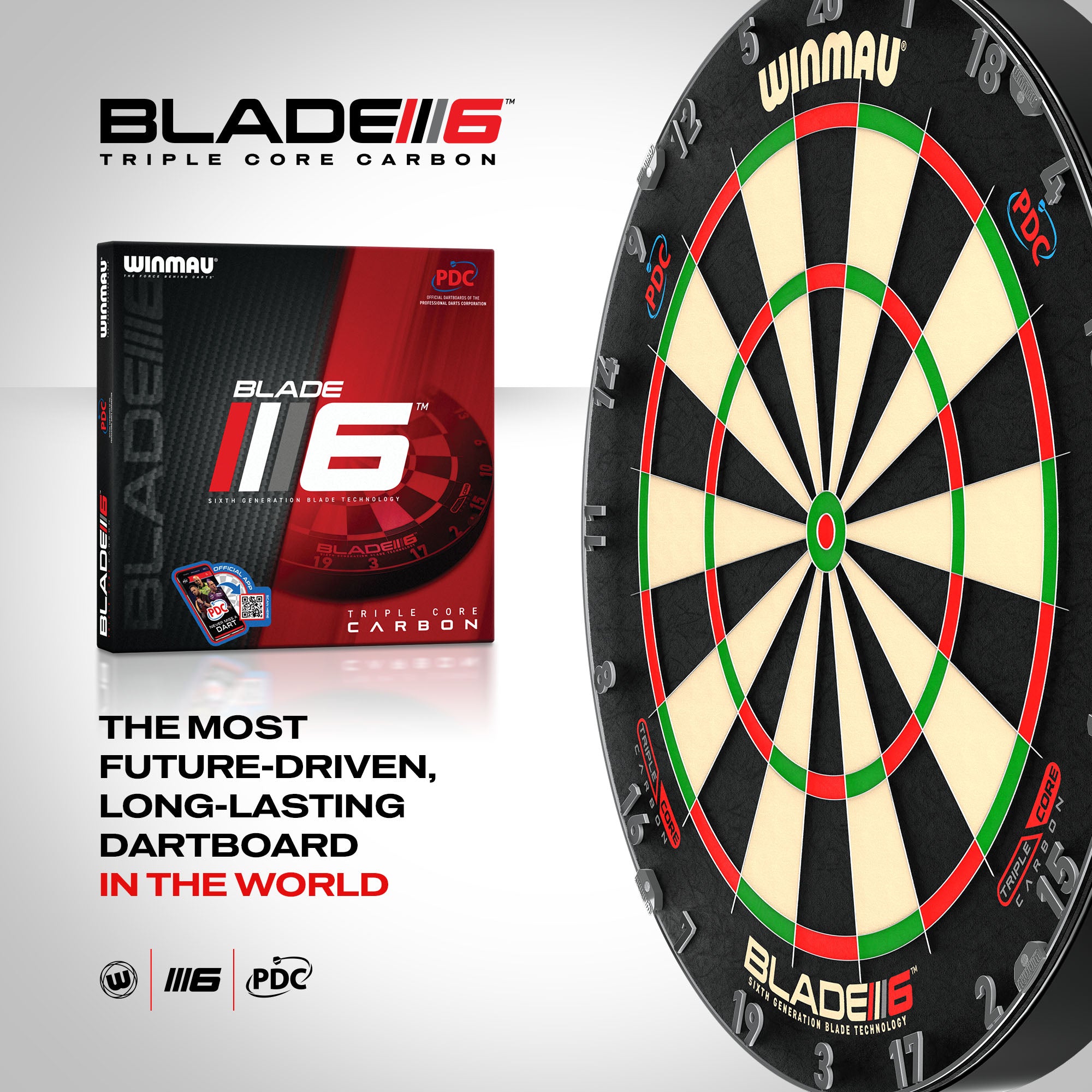 Blade 6 Triple Core Dartboard | Official PDC Match Board – Winmau