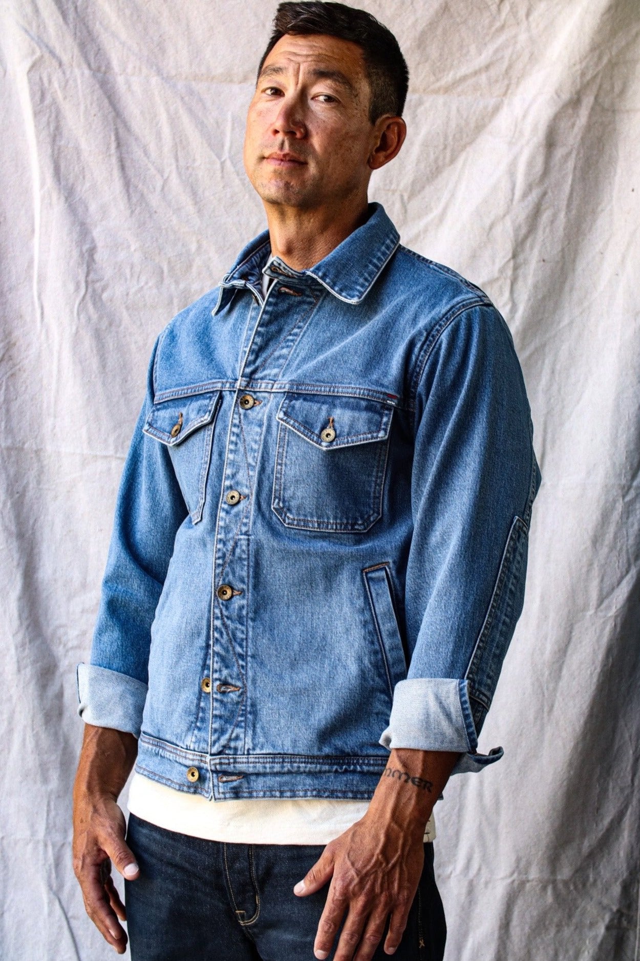 Artcher Jacket Salt | 14oz Broken Twill Denim – WiesMade