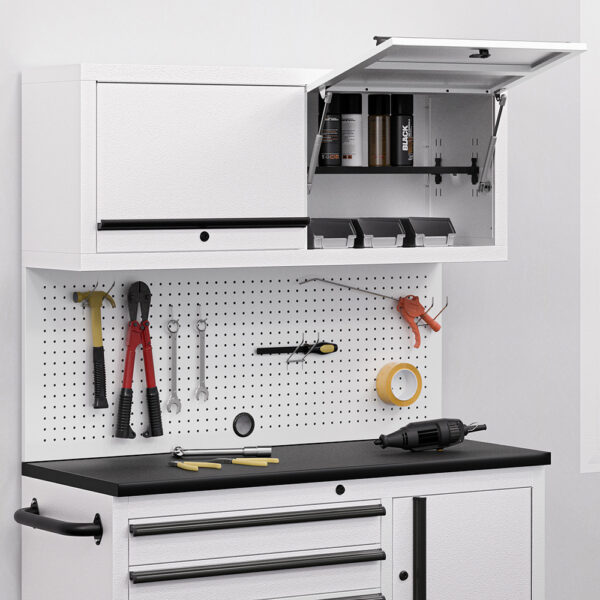 Anstead 46in White Cabinet And Worktable | Whalen Furniture