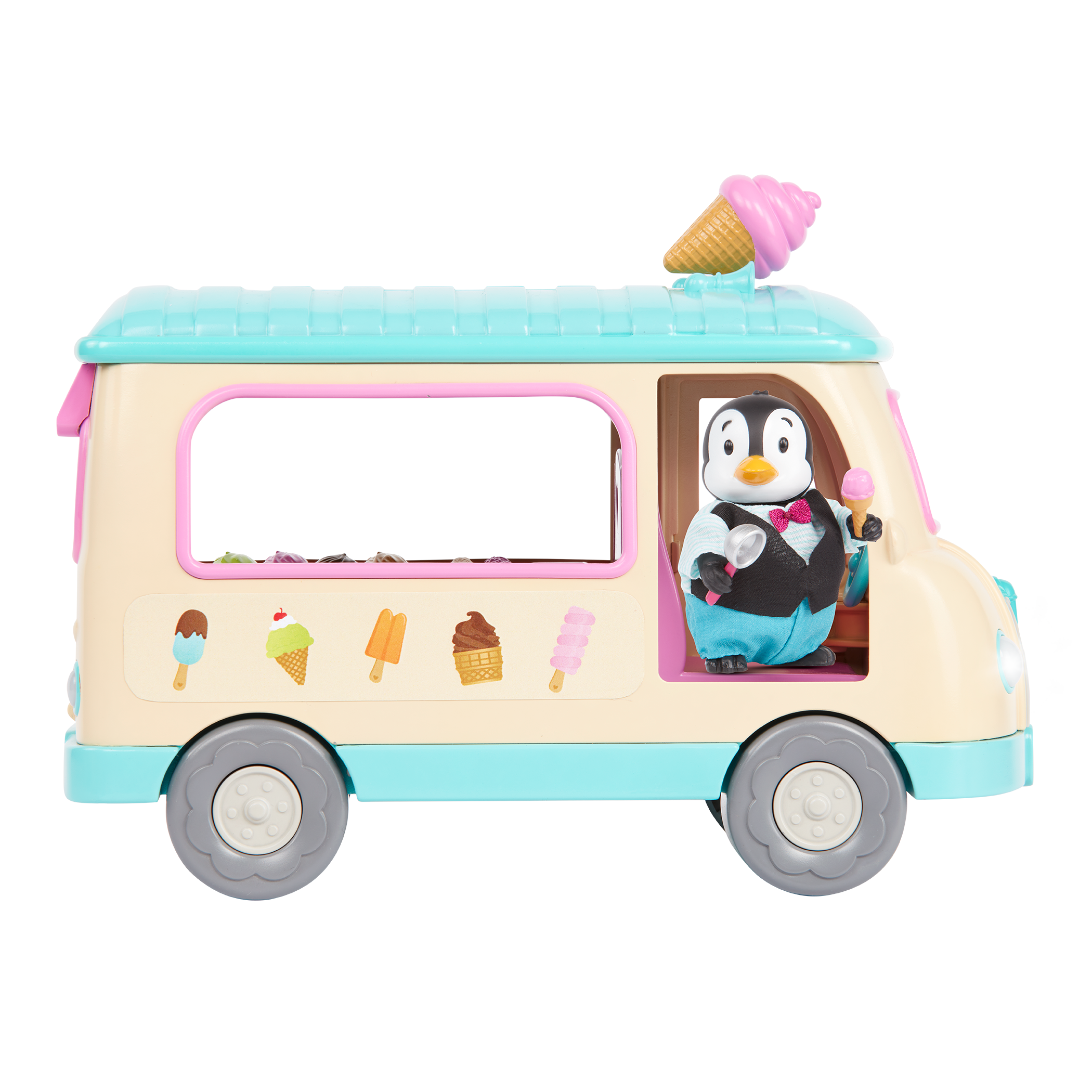 Scoops Ice Cream Truck | Playset with Toy Food | Li'l Woodzeez