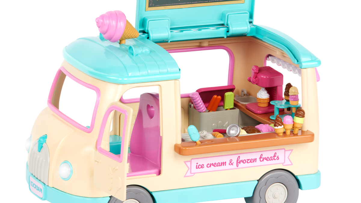 Scoops Ice Cream Truck | Playset with Toy Food | Li'l Woodzeez