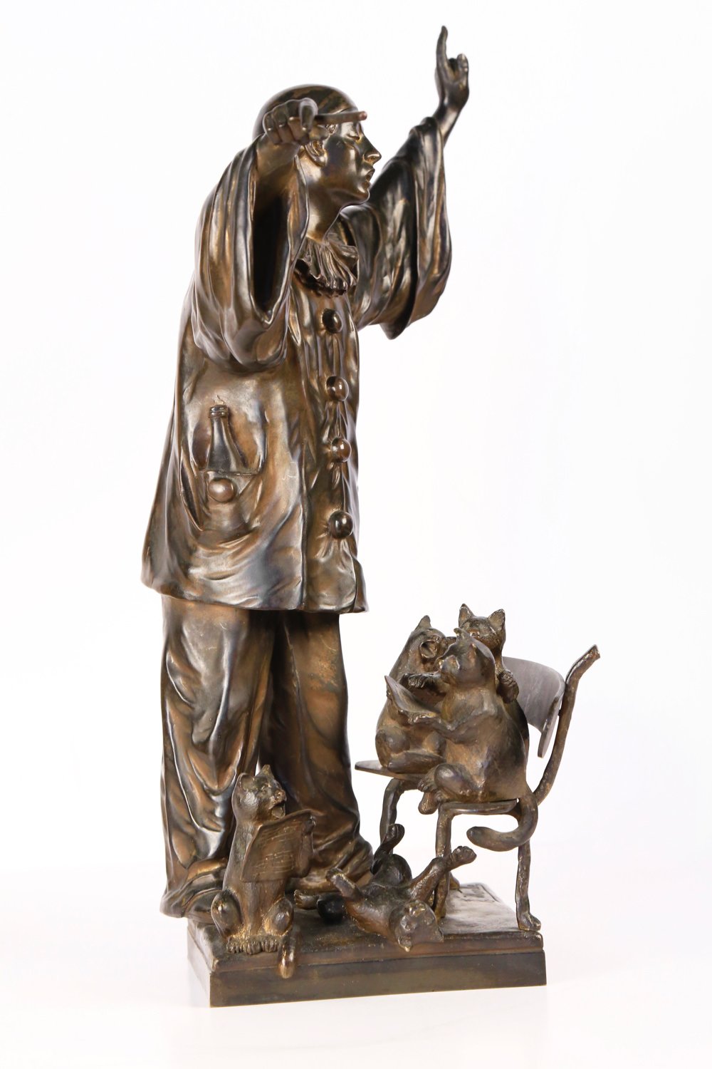 Ernest Wante (Belgian 1872-1960) - Pierrot, Master of the Cats